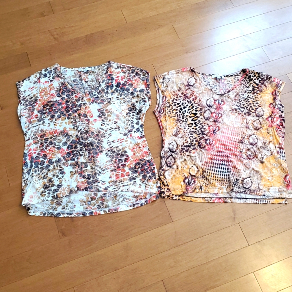 Chaus New York Animal Print Tops, Size M, Bundle Of 2